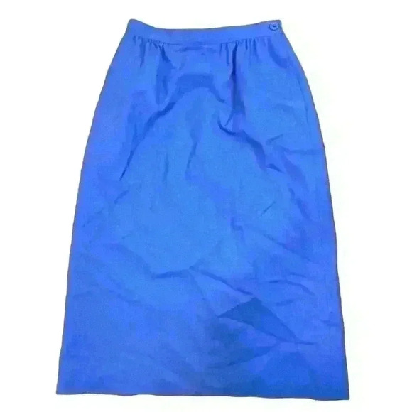 VINTAGE Pendleton 100% Wool High Waist Pencil Prairie Skirt Blue Women Size XS - Picture 1 of 6